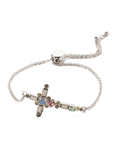 Venezia Slider Bracelet - BEC23RHSSU - <p>A beautifully detailed cross sits at the center of this adjustable slider bracelet. From Sorrelli's Seersucker collection in our Palladium Silver-tone finish.</p>