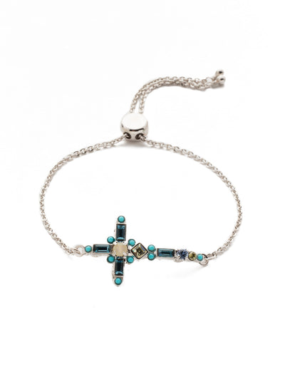 Venezia Slider Bracelet - BEC23RHTHT - <p>A beautifully detailed cross sits at the center of this adjustable slider bracelet. From Sorrelli's Tahitian Treat collection in our Palladium Silver-tone finish.</p>