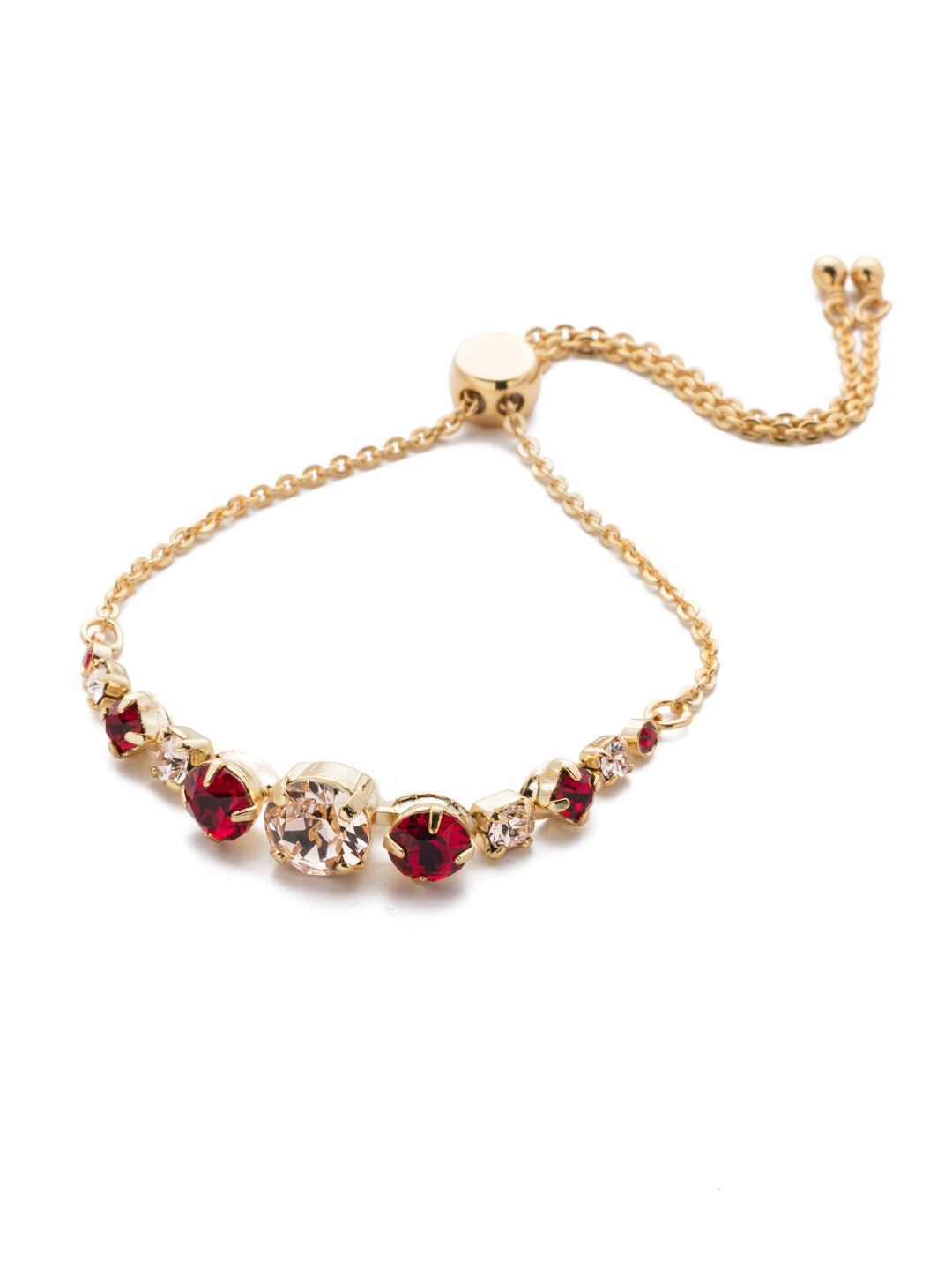 Vina Slider Bracelet - BEE26BGSRC - <p>The Vina Slider Bracelet is the only arm candy you need. With beautiful round and square crystals your wrist is sure to shine. From Sorrelli's Scarlet Champagne  collection in our Bright Gold-tone finish.</p>