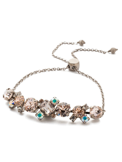 Brielle Slider Bracelet - BEE32ASSCL - Endless sparkle brought to life in an elegant design consisting of small round and baguette-shaped crystals, along with an easily adjustable, delicate chain to fit wrists comfortably.