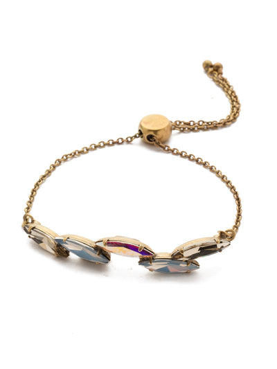 Daenery's Slider Bracelet - BEF16AGROB - <p>This bracelet is crafted with a delicate line of dancing marquise crystals with an eye catching sparkle and can be easily adjusted to create the ideal fit. From Sorrelli's Rocky Beach collection in our Antique Gold-tone finish.</p>