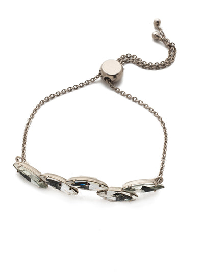 Daenery's Slider Bracelet - BEF16ASSTC - <p>This bracelet is crafted with a delicate line of dancing marquise crystals with an eye catching sparkle and can be easily adjusted to create the ideal fit. From Sorrelli's Storm Clouds collection in our Antique Silver-tone finish.</p>