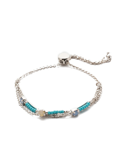Kai Slider Bracelet - BEH12RHTHT - <p>When you can't decide what to wear, this slider bracelet is just the piece with a delicate metal chainwork, handcrafted beads and a touch of gemstones. From Sorrelli's Tahitian Treat collection in our Palladium Silver-tone finish.</p>