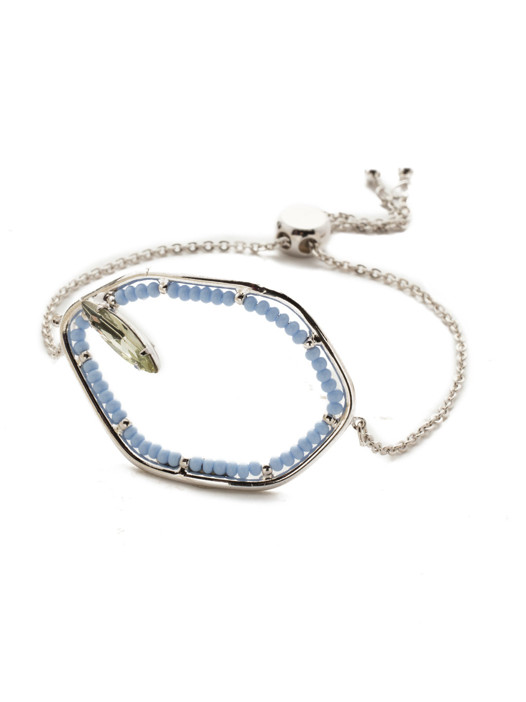 Aphelia Slider Bracelet - BEK16RHSSU - <p>Edgy and fun, the navette crystal says, notice me. The beading adds a bit of whimsy, too. Slider bracelet closure. From Sorrelli's Seersucker collection in our Palladium Silver-tone finish.</p>