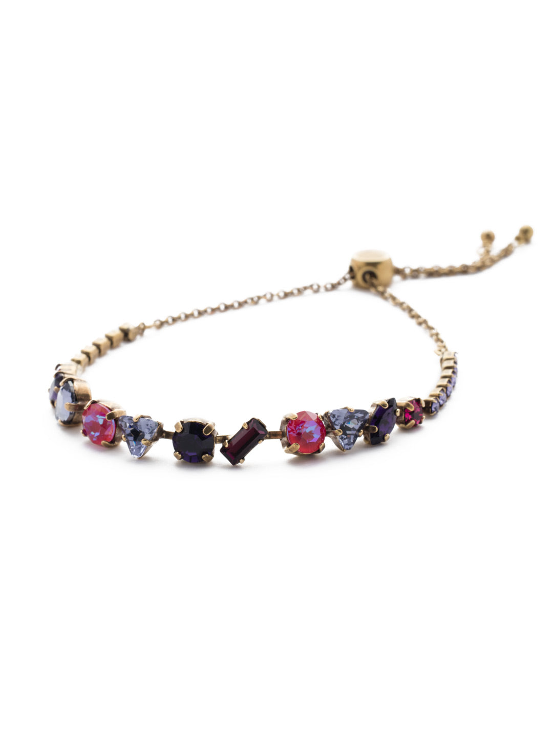 Cherished Slider Bracelet - BEK19AGDCS - One shape doesn't have to fit all. Go for versatility with crystals of all kinds in a slider you can match to any outfit. Slider bracelet closure. From Sorrelli's Duchess collection in our Antique Gold-tone finish.