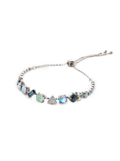 Cherished Slider Bracelet - BEK19ASNFT - One shape doesn't have to fit all. Go for versatility with crystals of all kinds in a slider you can match to any outfit. Slider bracelet closure. From Sorrelli's Night Frost collection in our Antique Silver-tone finish.