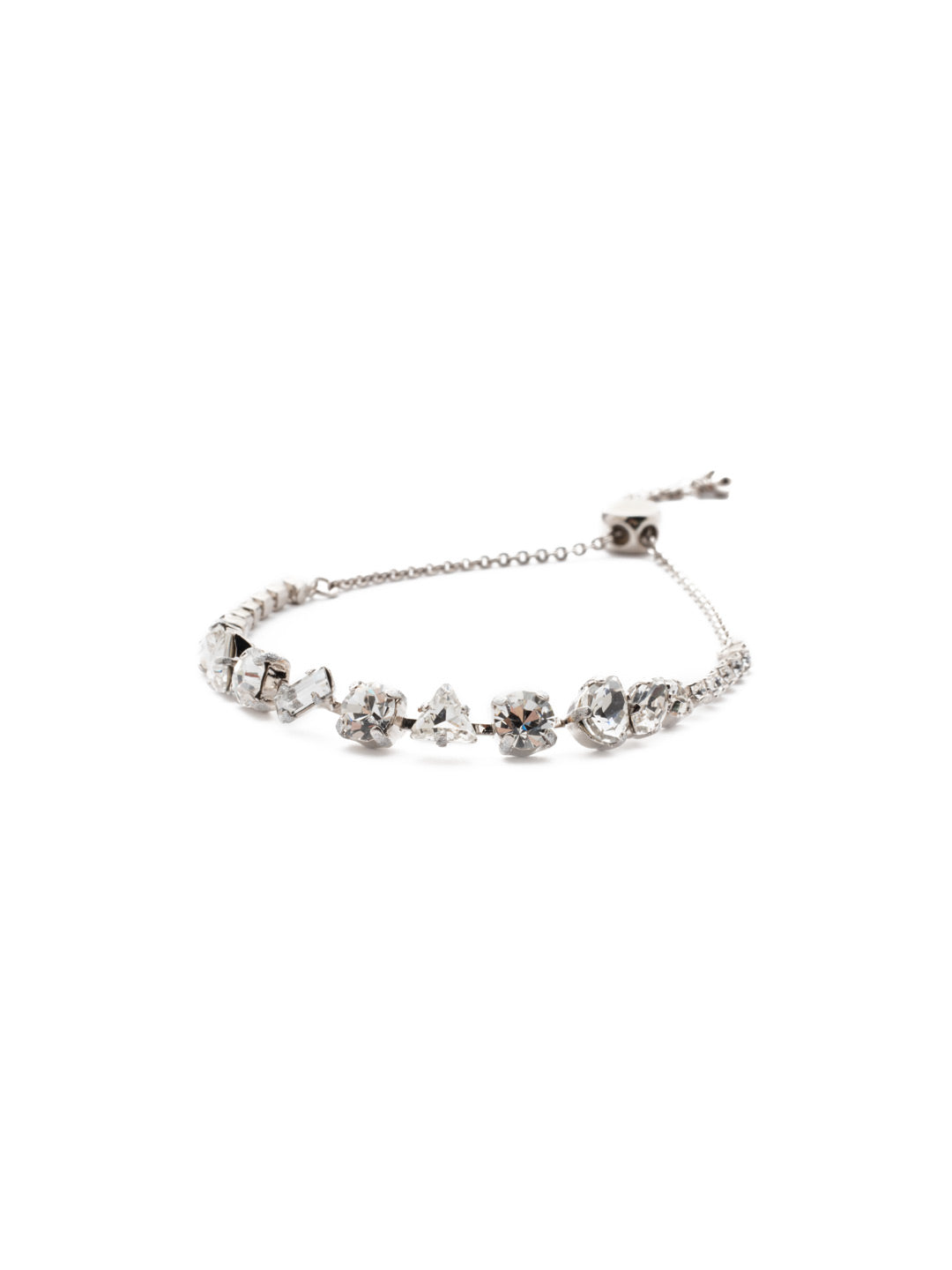Cherished Slider Bracelet - BEK19RHCRY - <p>One shape doesn't have to fit all. Go for versatility with crystals of all kinds in a slider you can match to any outfit. Slider bracelet closure. From Sorrelli's Crystal collection in our Palladium Silver-tone finish.</p>