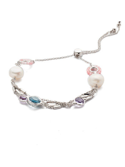 Luminous Slider Bracelet - BEK2RHTUL - <p>Slide this beauty on and you're already layered in style featuring crystals, delicate metallic accents, and even freshwater pearls. Perfection. Slider bracelet closure. From Sorrelli's Tulip collection in our Palladium Silver-tone finish.</p>
