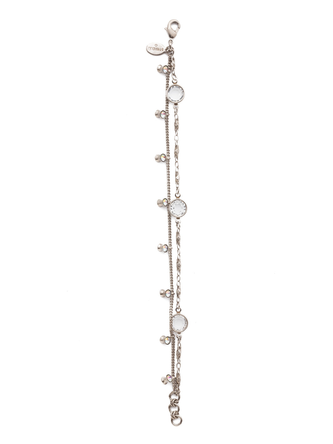Dewdrop Layered Bracelet - BEK36ASCRE - <p>Add a dainty dash of crystal stones to your outfit for that something a bit extra special with this classic crystal layered bracelet. From Sorrelli's Crystal Envy collection in our Antique Silver-tone finish.</p>