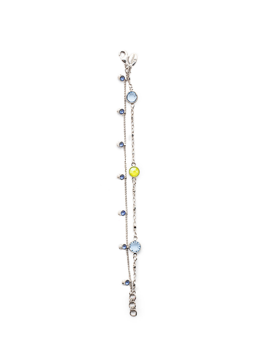 Dewdrop Layered Bracelet - BEK36RHBPY - <p>Add a dainty dash of crystal stones to your outfit for that something a bit extra special with this classic crystal layered bracelet. From Sorrelli's Blue Poppy collection in our Palladium Silver-tone finish.</p>