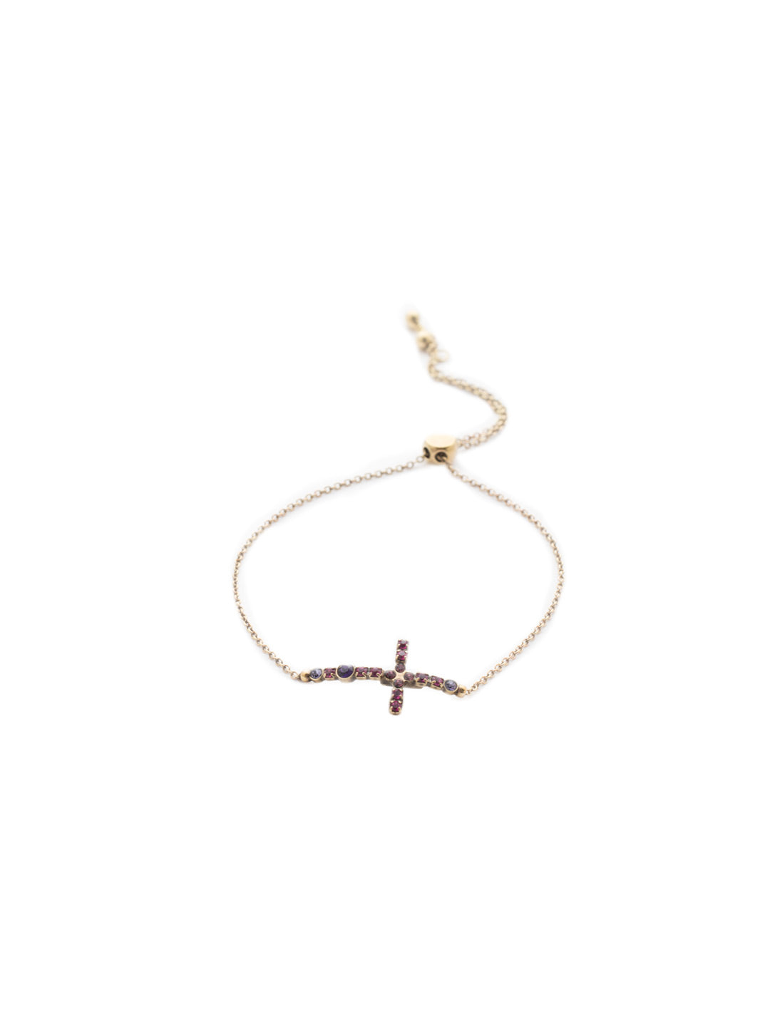 Giovanna Slider Bracelet - BEN1AGDCS - <p>The Giovanna Slider Bracelet features the crystal-encrusted cross fans are looking to slip on. Just adjust to your wrist size and you're set. From Sorrelli's Duchess collection in our Antique Gold-tone finish.</p>
