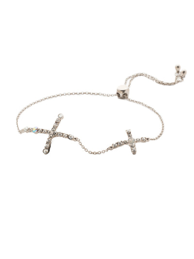 Adrienna Slider Bracelet - BEN2ASSTC - <p>The Adrienna Slider bracelet is a must-have piece for the cross lover, showcasing two encrusted in sparking crystals and adjusting to any wrist size. From Sorrelli's Storm Clouds collection in our Antique Silver-tone finish.</p>
