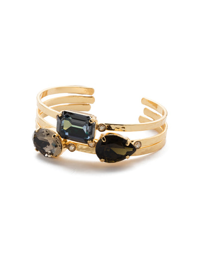Leslie Cuff Bracelet - BEP18BGCSM - <p>Make a statement with the Leslie Cuff Bracelet. Tonal sparkling crystal in pear, oval and cushion octagon shapes showcase a variety of shades on a shining three-tier metal band. From Sorrelli's Cashmere collection in our Bright Gold-tone finish.</p>