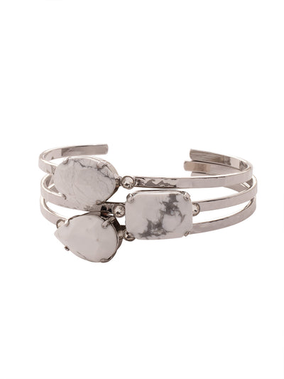 Leslie Cuff Bracelet - BEP18PDCRY - <p>Make a statement with the Leslie Cuff Bracelet. Tonal sparkling crystal in pear, oval and cushion octagon shapes showcase a variety of shades on a shining three-tier metal band. From Sorrelli's Crystal collection in our Palladium finish.</p>