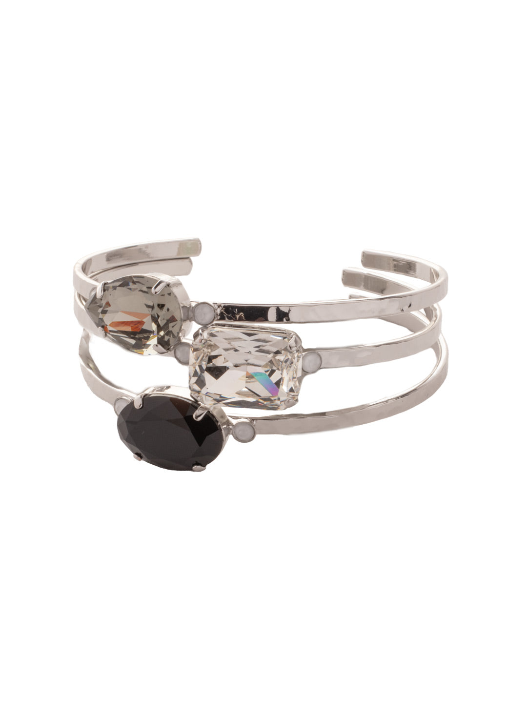 Leslie Cuff Bracelet - BEP18PDSNI - <p>Make a statement with the Leslie Cuff Bracelet. Tonal sparkling crystal in pear, oval and cushion octagon shapes showcase a variety of shades on a shining three-tier metal band. From Sorrelli's Starry Night collection in our Palladium finish.</p>