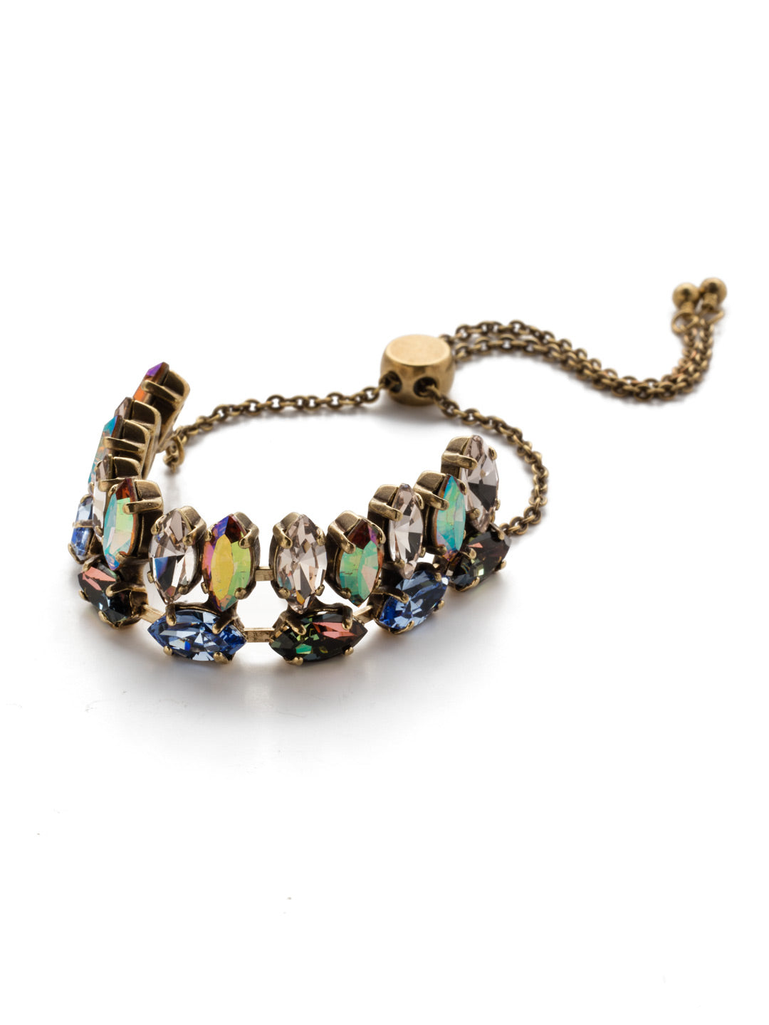 Anita Slider Bracelet - BEP29AGSDE - <p>The Anita Slider Bracelet is boldly beautiful. Its double-layer of navette stones placed in opposite directions offers some serious crystal sparkle. From Sorrelli's Selvedge Denim collection in our Antique Gold-tone finish.</p>