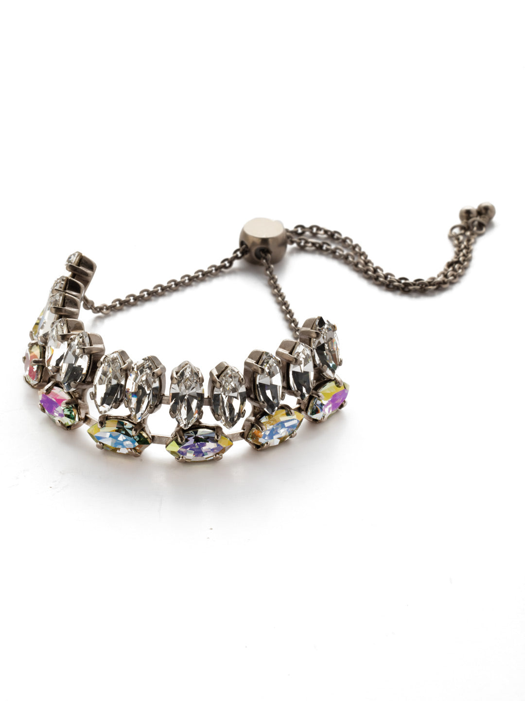 Anita Slider Bracelet - BEP29ASCRE - <p>The Anita Slider Bracelet is boldly beautiful. Its double-layer of navette stones placed in opposite directions offers some serious crystal sparkle. From Sorrelli's Crystal Envy collection in our Antique Silver-tone finish.</p>