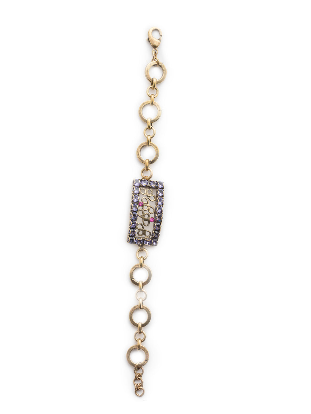 Ornella Tennis Bracelet - BES1AGDCS - <p>Wear the Ornella Tennis Bracelet with everyday fashions to take them up a notch. The hand-soldered metal detail at its center is rimmed with sparkling crystals for a stand-out effect. From Sorrelli's Duchess collection in our Antique Gold-tone finish.</p>