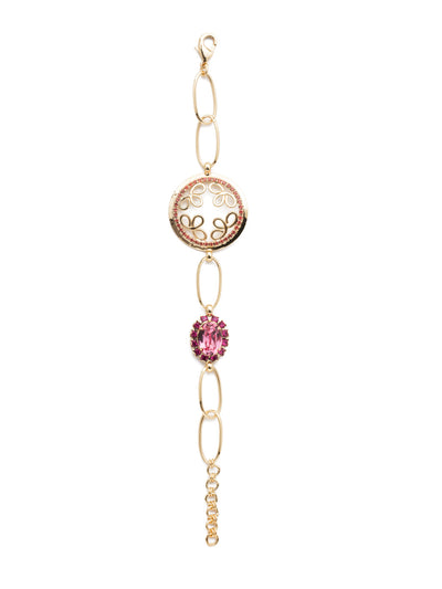 Tallulah Statement Bracelet - BES2BGBGA - This open, airy piece is perfect for spring. The Tallulah Tennis Bracelet features hand-molded metalwork accented by small, yet super-sparkly, crystals. From Sorrelli's Begonia collection in our Bright Gold-tone finish.