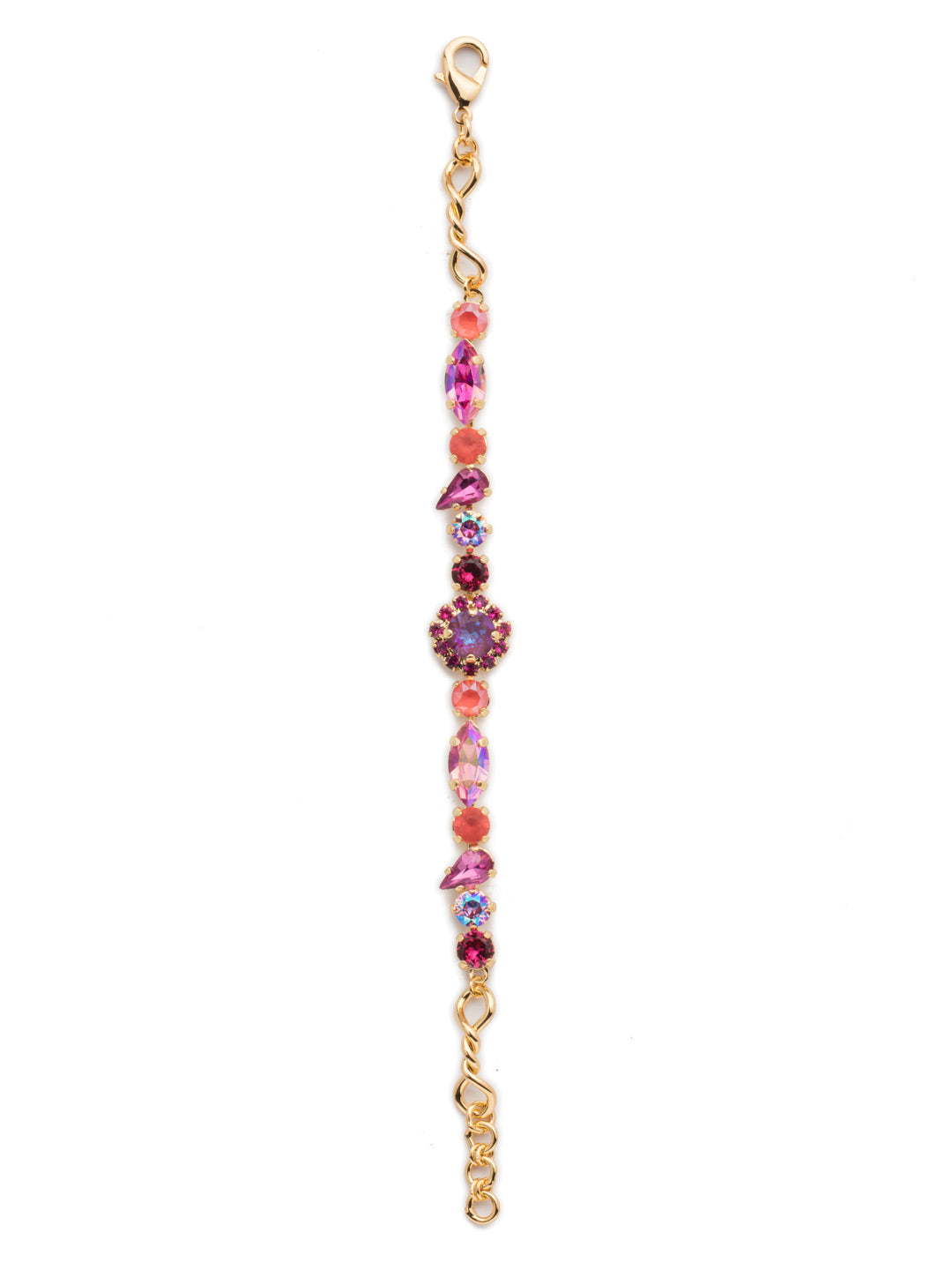 Nova Tennis Bracelet - BES9BGBGA - The Nova Tennis Bracelet combines hand-molded metalwork with the sparkling crystal gems Sorrelli is known for. Get a taste of it all with marquise and navette stones, just to name a few. From Sorrelli's Begonia collection in our Bright Gold-tone finish.