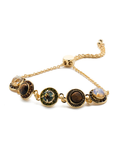 Saylor Slider Bracelet - BET14BGCSM - When you're torn between a vintage and edgy look, the Saylor Slider Bracelet is your girl. With both sparkling and muted crystal pieces, it's a truly versatile piece. From Sorrelli's Cashmere collection in our Bright Gold-tone finish.