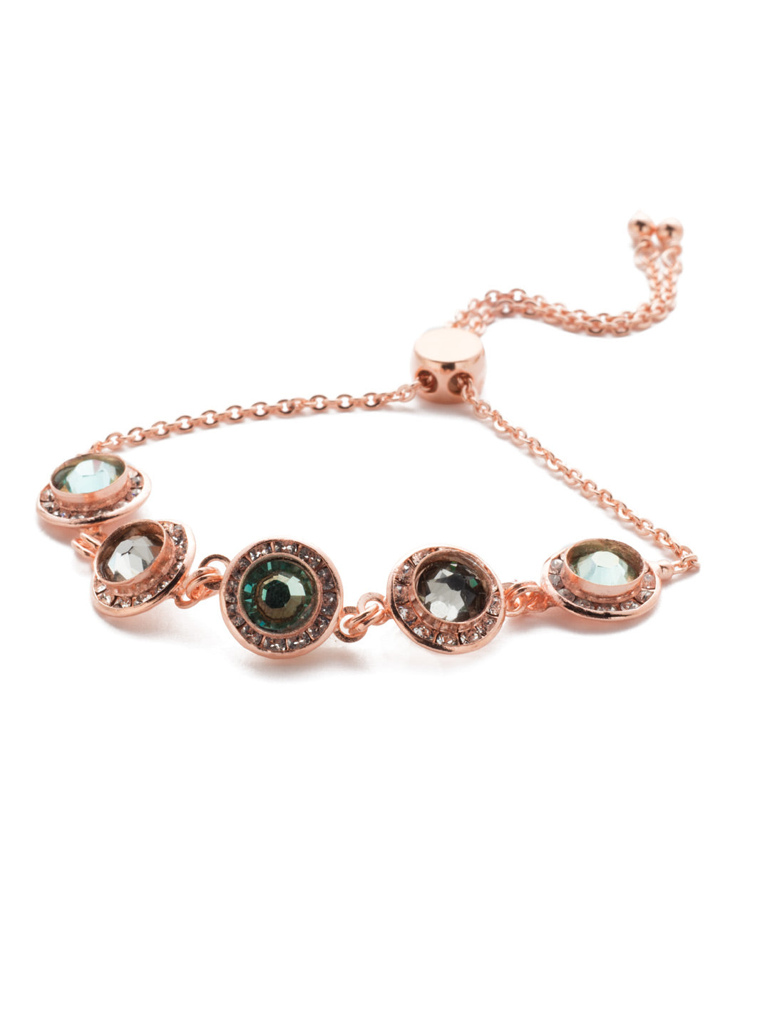 Saylor Slider Bracelet - BET14RGCAZ - When you're torn between a vintage and edgy look, the Saylor Slider Bracelet is your girl. With both sparkling and muted crystal pieces, it's a truly versatile piece. From Sorrelli's Crystal Azure collection in our Rose Gold-tone finish.