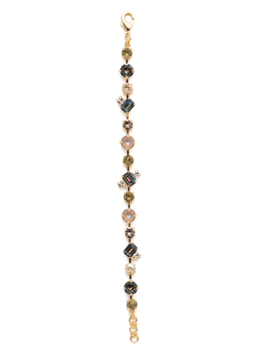 Melrose Tennis Bracelet - BET16BGCSM - The Melrose Tennis Bracelet has it all when it comes to sparkling crystals: varying opacities and shades of round and emerald stones make this a beautiful piece. From Sorrelli's Cashmere collection in our Bright Gold-tone finish.