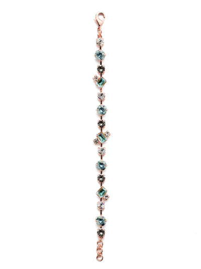 Melrose Tennis Bracelet - BET16RGCAZ - The Melrose Tennis Bracelet has it all when it comes to sparkling crystals: varying opacities and shades of round and emerald stones make this a beautiful piece. From Sorrelli's Crystal Azure collection in our Rose Gold-tone finish.