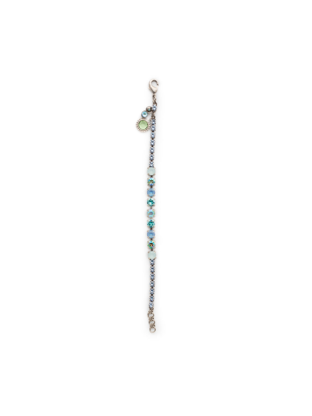 Audriana Tennis Bracelet - BET37ASBWB - <p>There's nothing more stunning than simple, sparkling, circular crystal stones. The Audriana Tennis Bracelet is a testament to that fact, and a classic. From Sorrelli's Bluewater Breeze collection in our Antique Silver-tone finish.</p>