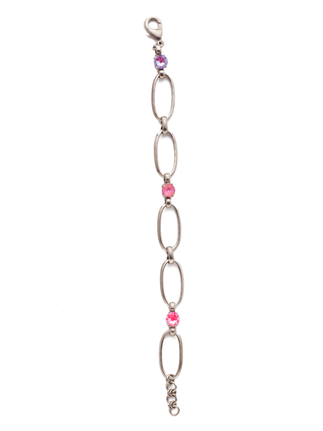 Paige Tennis Bracelet - BET3ASETP - <p>The airy links in this chain bracelet offer big style. Fasten on our Paige Tennis Bracelet, featuring classic design, and accented by sparkling circular crystals. From Sorrelli's Electric Pink collection in our Antique Silver-tone finish.</p>