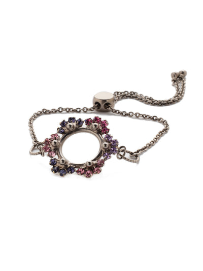 Leva Slider Bracelet - BET8ASETP - <p>Our Leva Slider Bracelet is a stunner. Delicate filigree metalwork comes together in the statement piece at its center. From Sorrelli's Electric Pink collection in our Antique Silver-tone finish.</p>