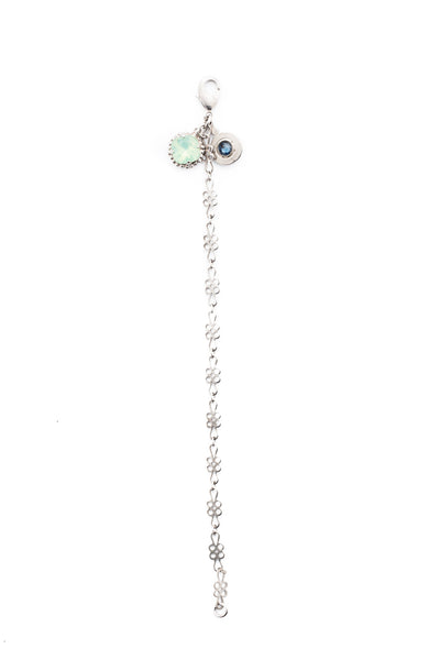 Chantal Charm Bracelet - BEU99ASNFT - <p>Delicate eyelet bracelet, embellished with two charms; one a solitaire cut crystal the other a pendant. From Sorrelli's Night Frost collection in our Antique Silver-tone finish.</p>