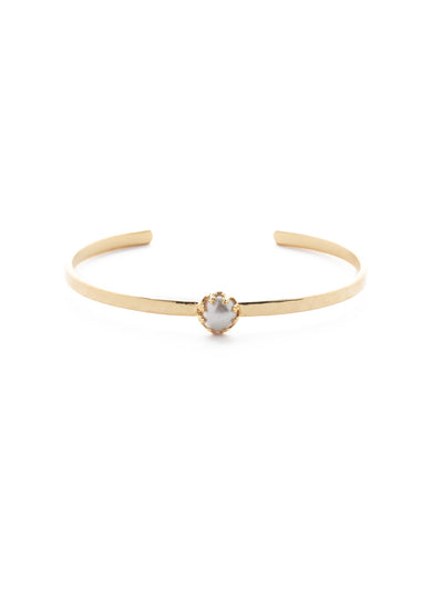 Aida Cuff Bracelet - BEV105BGCRY - <p>The Aida Cuff Bracelet features a single freshwater pearl on an adjustable cuff band. The dainty design makes it perfect for layering! From Sorrelli's Crystal collection in our Bright Gold-tone finish.</p>
