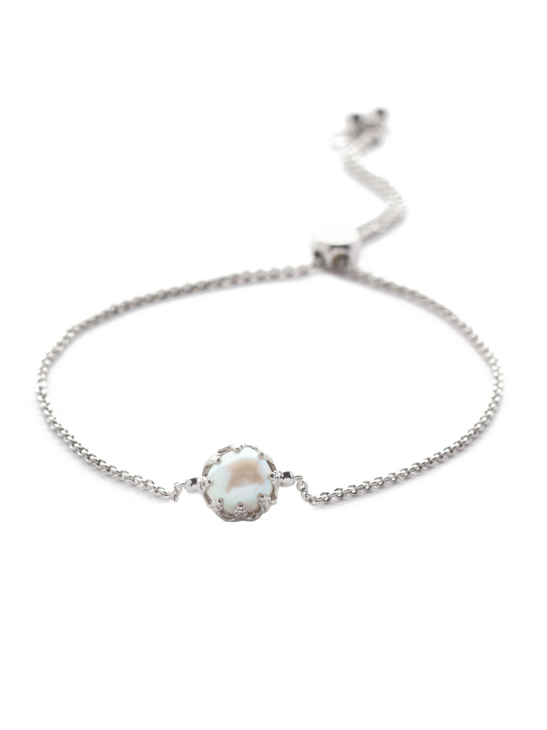 Aida Slider Bracelet - BEV155PDCRY - <p>The Aida Slider Bracelet features a single freshwater pearl on an adjustable slider chain. The dainty design makes it perfect for layering! From Sorrelli's Crystal collection in our Palladium finish.</p>