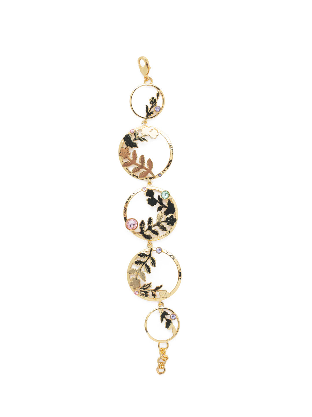 Calypso Statement Bracelet - BEV56BGSPR - <p>Love hoops and metalwork? If you answered "yes," the Calypso Statement Bracelet is a must. Metallic leaf detailing is accented with sparkling crystals. From Sorrelli's Spring Rain collection in our Bright Gold-tone finish.</p>