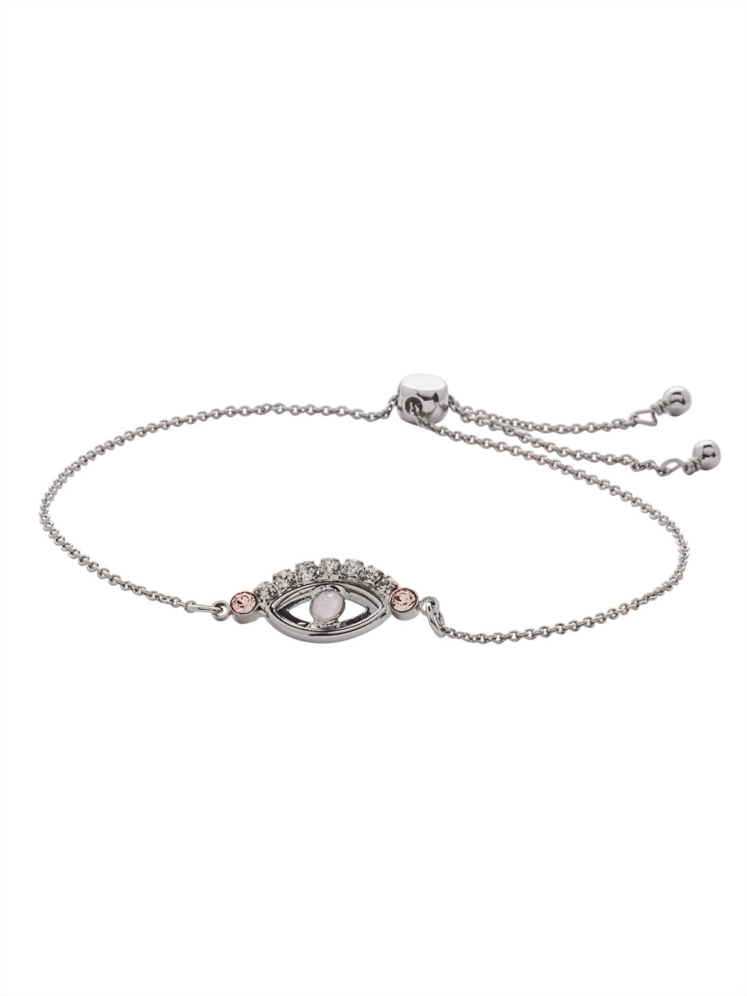 Mini Evil Eye Slider Bracelet - BEV6PDSNB - <p>Feeling a bit edgy? Slip on the Mini Evil Eye Slider Bracelet and show off this protective amulet, studded in sparkling crystals. From Sorrelli's Snow Bunny collection in our Palladium finish.</p>