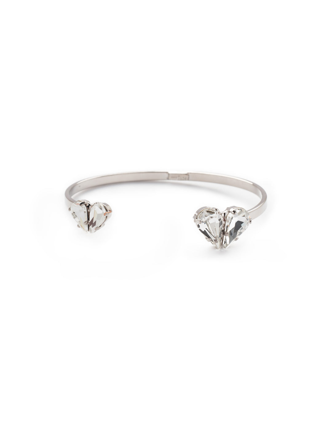 Laila Cuff Bracelet - BEW34PDCRY - <p>Double up on heart-shaped crystal sparkle with our Laila Cuff Bracelet. Just slip it on, adjust to your perfect fit, and go. From Sorrelli's Crystal collection in our Palladium finish.</p>