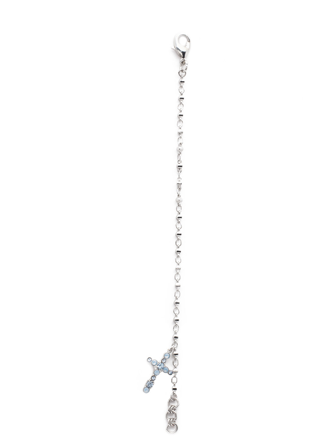 Miley Cross Charm Bracelet - BEX2PDWNB - The Miley Cross Charm Bracelet features a crystal cross charm on a decorative link chain, perfect for wearing alone or layered with other bracelets. From Sorrelli's Windsor Blue collection in our Palladium finish.