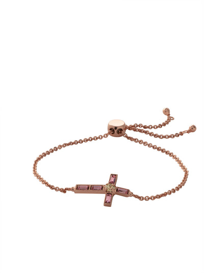 Tiffany Cross Slider Bracelet - BEX6RGPPN - <p>A timeless cross, embellished in assorted crystals, sits prominently on a delicate chain secured with a slider. From Sorrelli's Pink Pineapple collection in our Rose Gold-tone finish.</p>