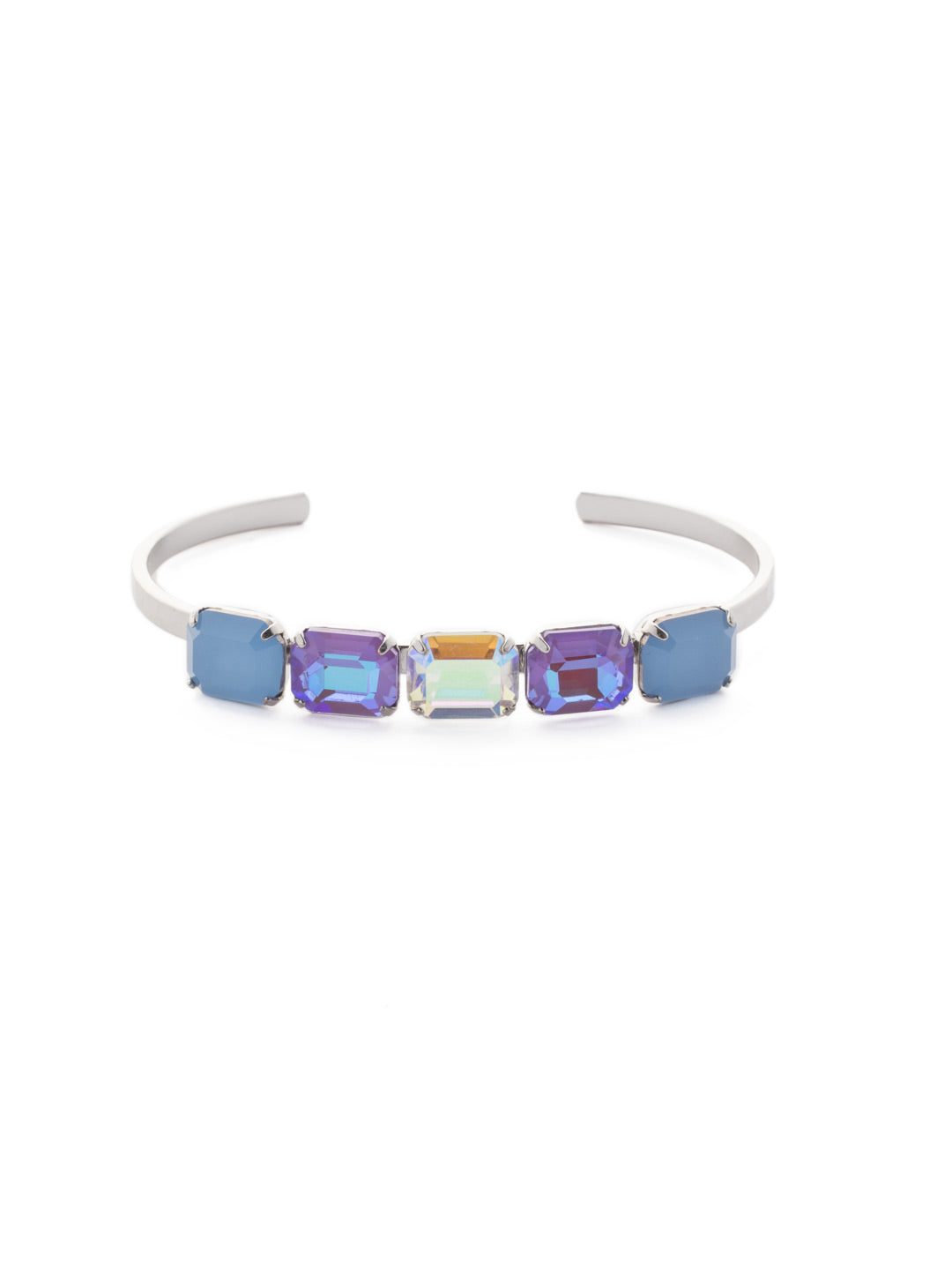 Emmy Cuff Bracelet - BEY40PDCCC - <p>The Emmy Cuff Bracelet lines five emerald cut crystals on a metal tone adjustable cuff band to create a perfect piece to wear alone or layer. From Sorrelli's Cotton Candy Clouds collection in our Palladium finish.</p>
