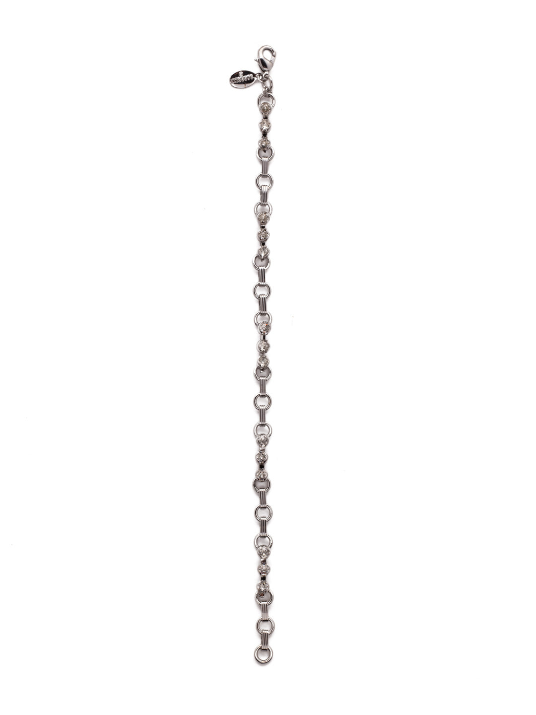 Patrice Tennis Bracelet - BEZ2PDCRY - <p>The prongless style of the Patrice Tennis Bracelet is the hottest new Sorrelli staple. Alternating stud crystals and chain links are secured with a lobster clasp. From Sorrelli's Crystal collection in our Palladium finish.</p>
