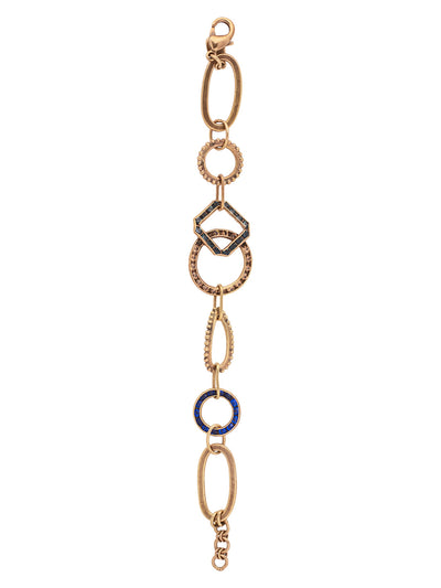 Ramona Tennis Bracelet - BFC1AGVBN - <p>The Ramona Tennis Bracelet is a modern twist on the popular chain link style. Varying rhinestone links combine, creating a beautiful bracelet that can be worn for any occasion. From Sorrelli's Venice Blue collection in our Antique Gold-tone finish.</p>