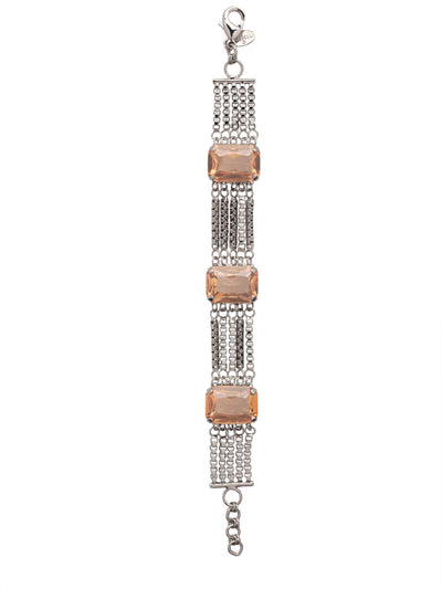 Brynn Studded Tennis Bracelet - BFC22PDSNB - <p>The Brynn Studded Tennis Bracelet features three emerald cut crystals nestled between rows of box chains, secured with a lobster claw clasp. From Sorrelli's Snow Bunny collection in our Palladium finish.</p>