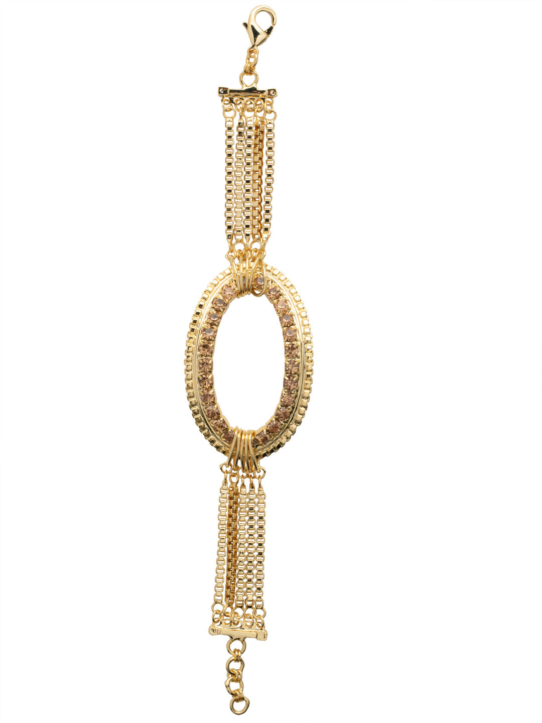 Sierra Layered Bracelet - BFC46BGRSU - <p>The Sierra Layered Bracelet features a crystal embellished oval hoop with layers of box chains, connected on an adjustable chain secured with a lobster claw clasp. From Sorrelli's Raw Sugar collection in our Bright Gold-tone finish.</p>