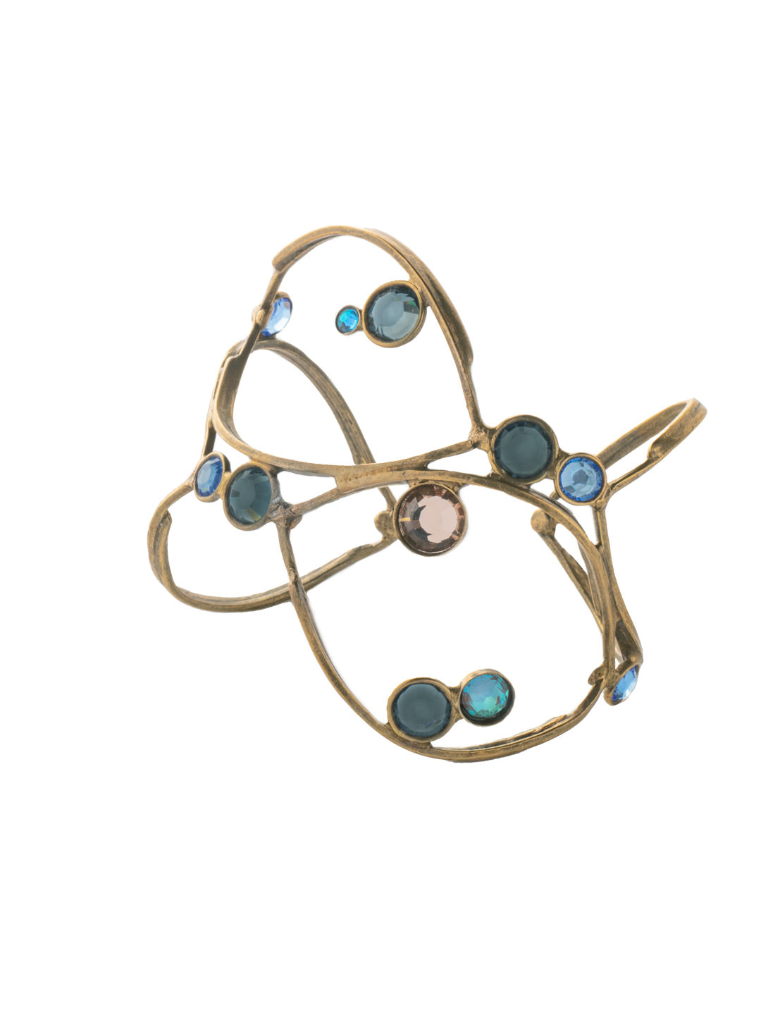 Charlene Cuff Bracelet - BFC52AGVBN - <p>The Charlene Cuff Bracelet combines delicate crystal channels and intricate metalwork to create a gorgeous statement piece. From Sorrelli's Venice Blue collection in our Antique Gold-tone finish.</p>