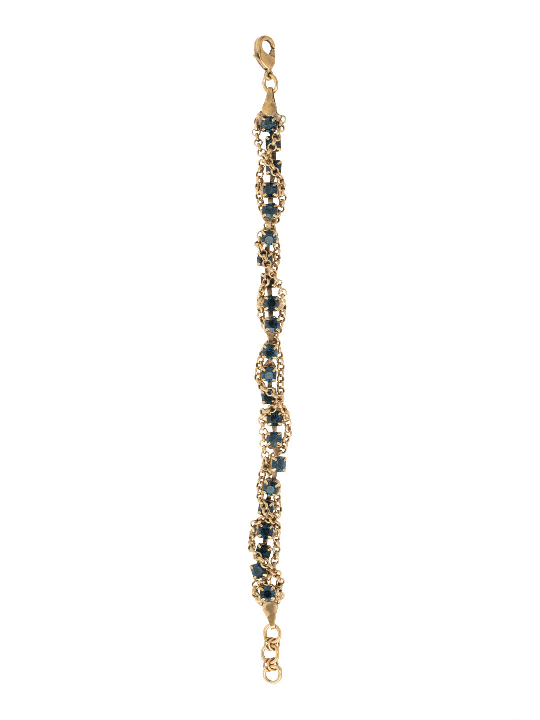 Brandi Classic Tennis Bracelet - BFC60AGVBN - <p>The Brandi Classic Tennis Bracelet features a classic crystal studded line bracelet, elevated with a braided chain design. From Sorrelli's Venice Blue collection in our Antique Gold-tone finish.</p>