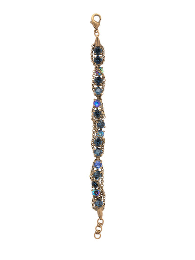 Brandi Repeating Tennis Bracelet - BFC62AGVBN - <p>The Brandi Repeating Tennis Bracelet features a classic repeating crystal studded line bracelet, elevated with a braided chain design. From Sorrelli's Venice Blue collection in our Antique Gold-tone finish.</p>