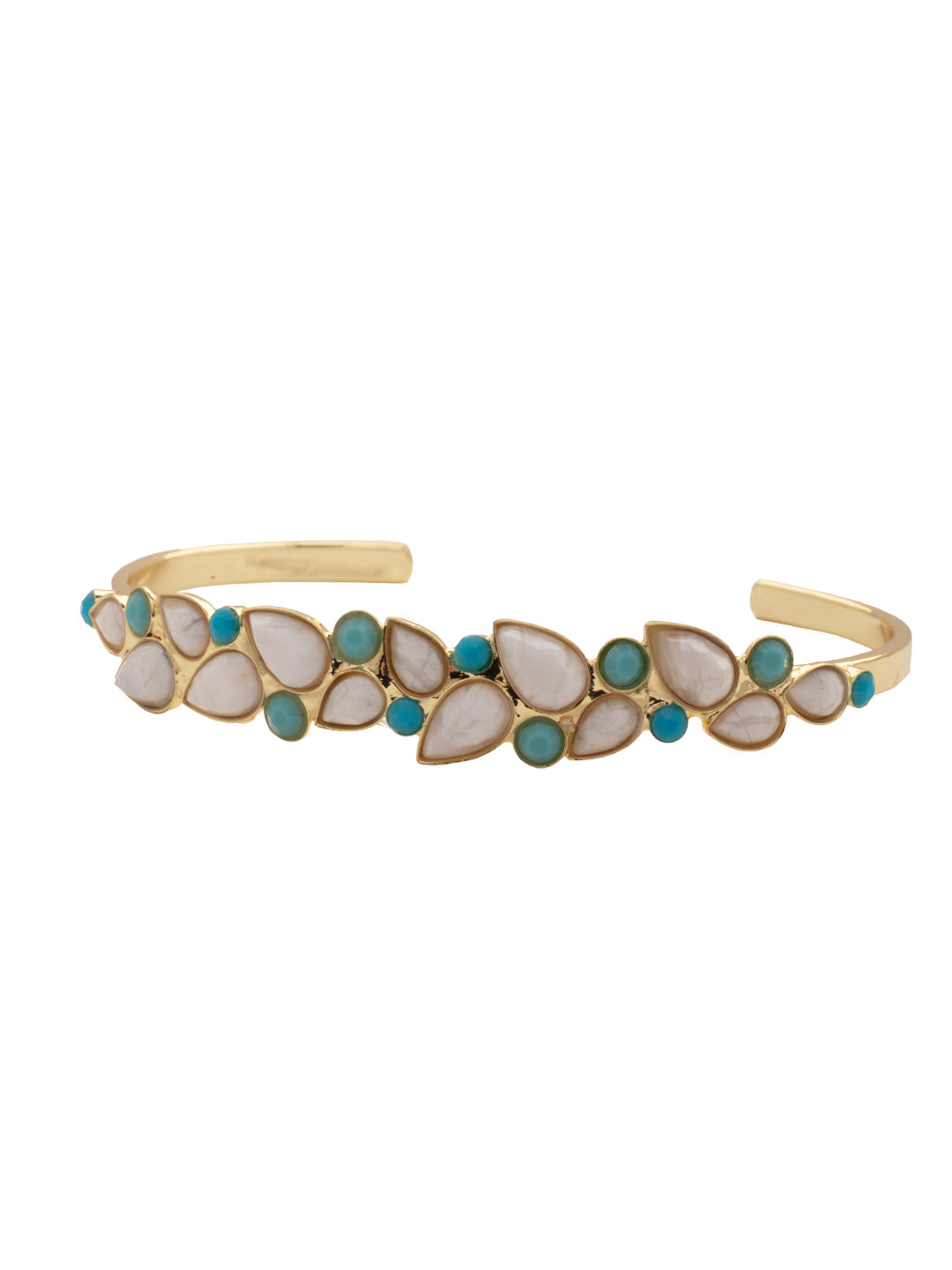 Shelly Cuff Bracelet - BFD1BGSTO - <p>The Shelly Cuff Bracelet features an assortment of round and pear shaped semi-precious stones on a thin adjustable band. From Sorrelli's Santorini collection in our Bright Gold-tone finish.</p>