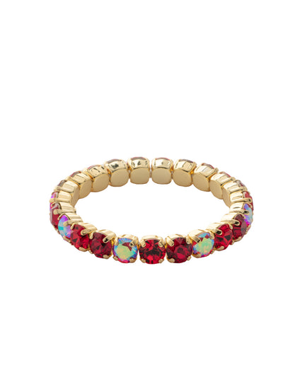 7 inch Sienna Stretch Bracelet - BFD50BGCB - <p>A modern take on a classic style, the Sienna Stretch Bracelet features a line of crystals on a sturdy jewelers' filament, stretching to fit most wrists comfortably, without the hassle of a clasp! (7 inches in diameter, fits average wrist sizes) From Sorrelli's Cranberry collection in our Bright Gold-tone finish.</p>