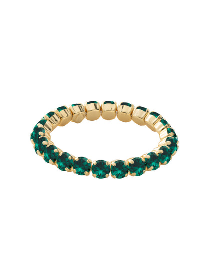 7 inch Sienna Stretch Bracelet - BFD50BGEME - <p>A modern take on a classic style, the Sienna Stretch Bracelet features a line of crystals on a sturdy jewelers' filament, stretching to fit most wrists comfortably, without the hassle of a clasp! (7 inches in diameter, fits average wrist sizes) From Sorrelli's Emerald collection in our Bright Gold-tone finish.</p>